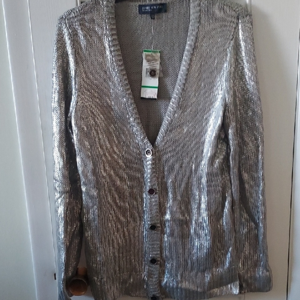 Jones New York Metallic Cardigann